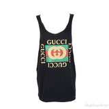 Gucci Black Vintage Printed Tank Top