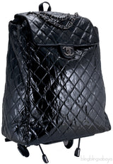 Black Quilted Shopping Trolley Bag