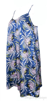 Blue Floral Printed Mini Dress