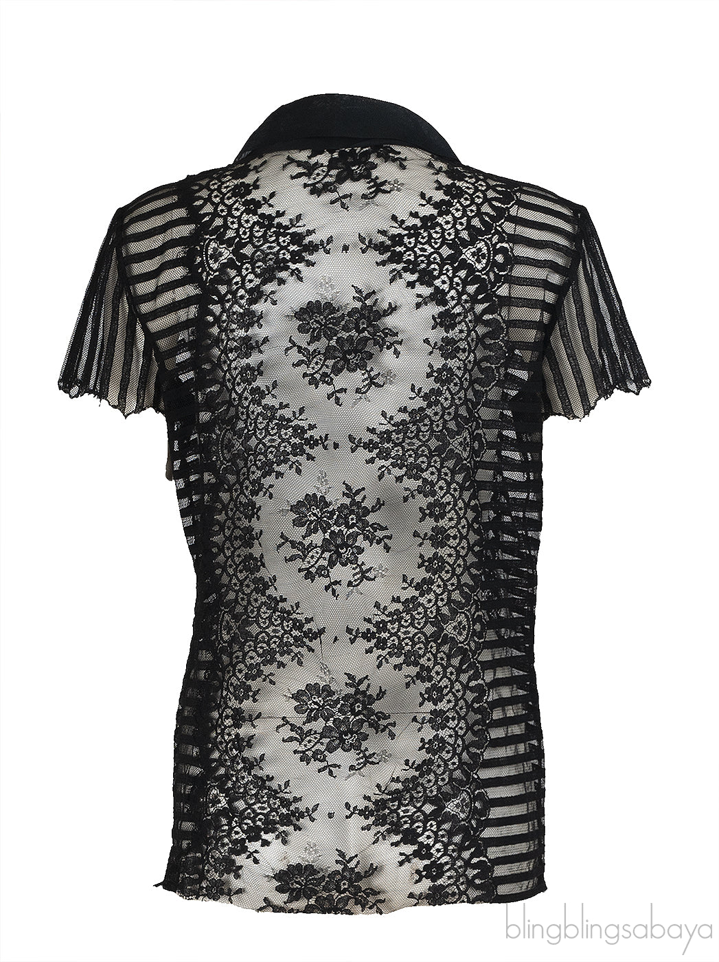 Oscar dela Renta Black See-through Blouse