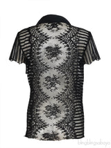 Oscar dela Renta Black See-through Blouse