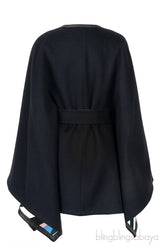 Black Belted Cape Coat
