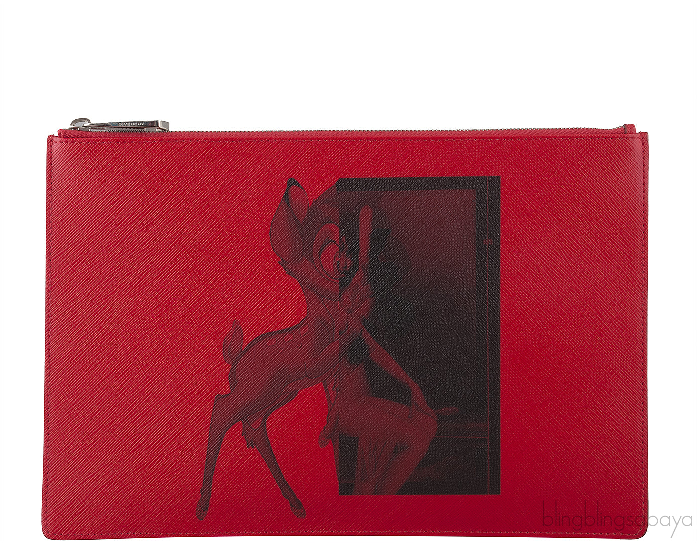 Red Iconic Print Pouch