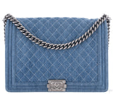 Quilted Le Boy Denim Jumbo Flap Bag