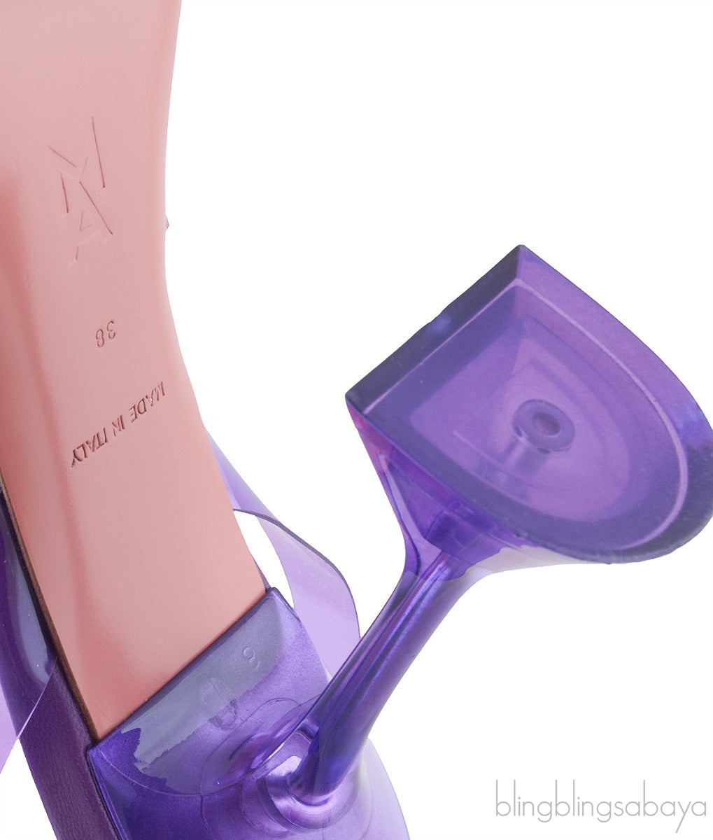 Purple Begum Crystal-embellished PVC Slingback