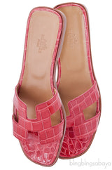 Oran Sandals Bordeaux Alligator