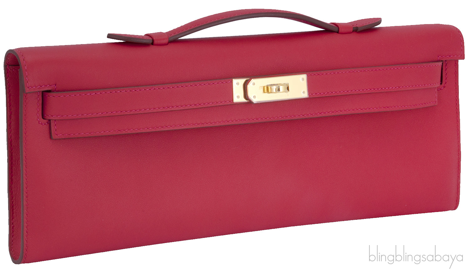 Kelly Cut Vermillon Swift Clutch GHW