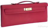 Kelly Cut Vermillon Swift Clutch GHW