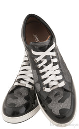 Black Patent Camou Silver Sneakers