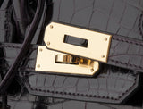Birkin 30 Prunoir Crocodile Lisse GHW