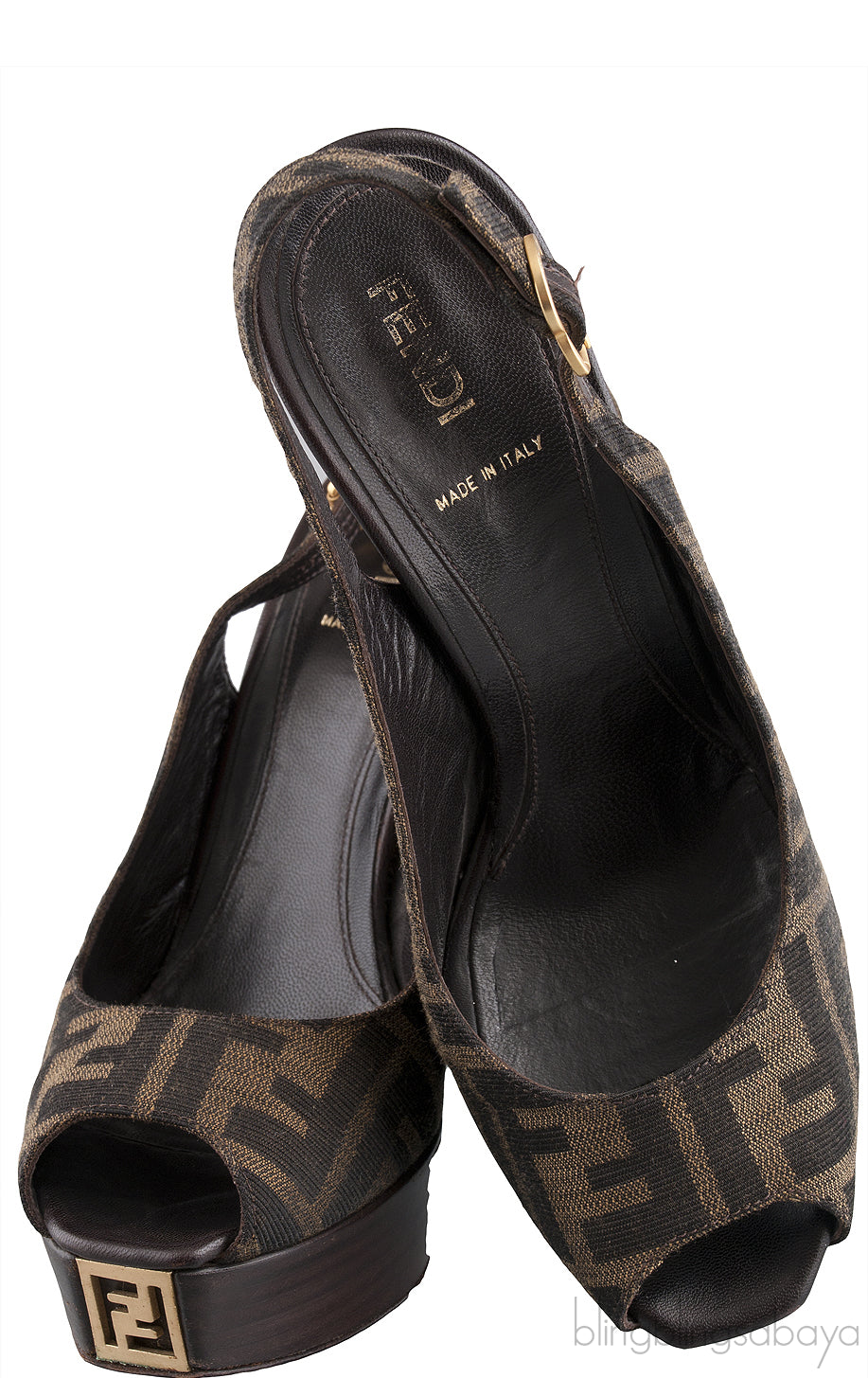FF Monogram Slingback Sandals