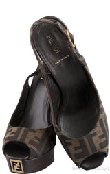 FF Monogram Slingback Sandals
