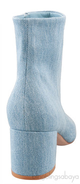 Gianvito Rossi Blue Denim Pointed Toe Boots 39