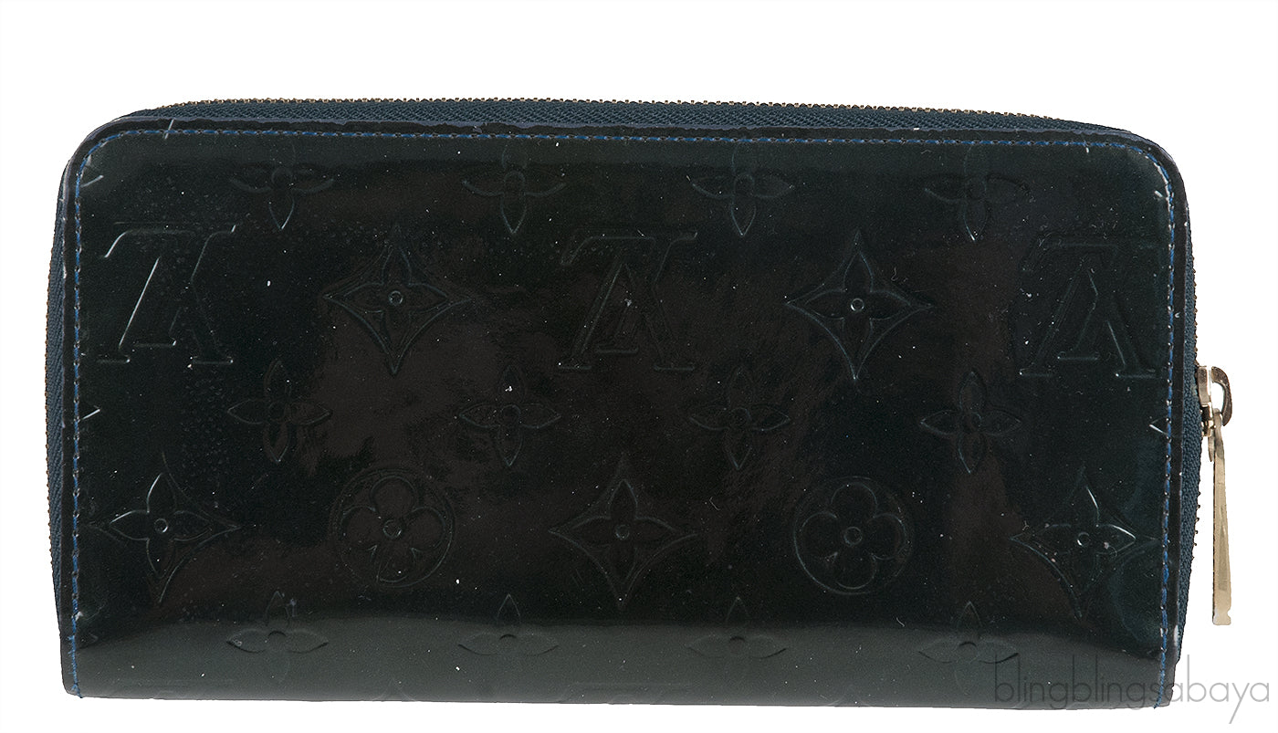 Dark Green Monogram Zip Wallet
