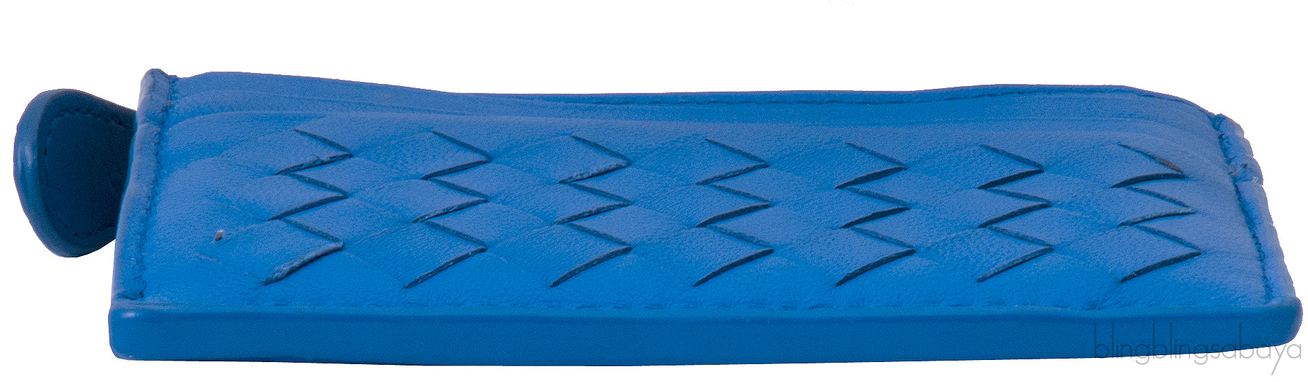 Blue Zip Top Leather Card Holder*