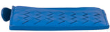 Blue Zip Top Leather Card Holder*