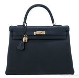 Kelly 35 Black Togo Retourne