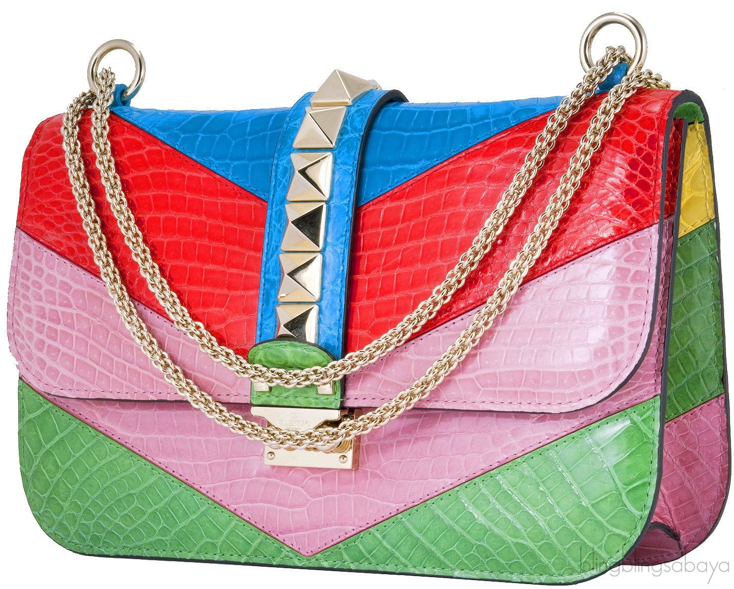 Rockstuds Glam Lock Crocodile Bag