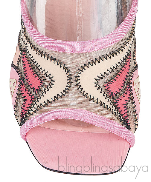Pink Multicolor Slingback Sandals