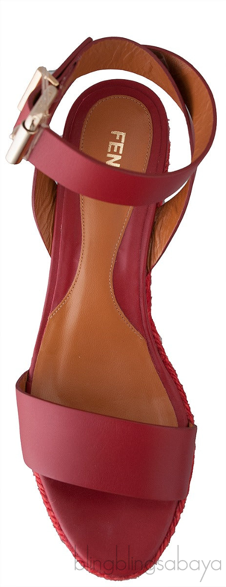 Red Wedge Platform Sandals