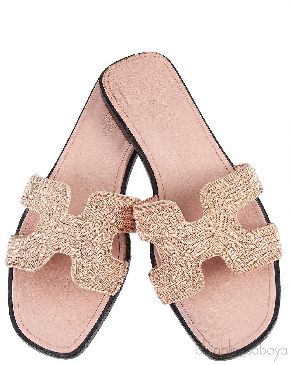 Embroidered Fabric Oran Sandals