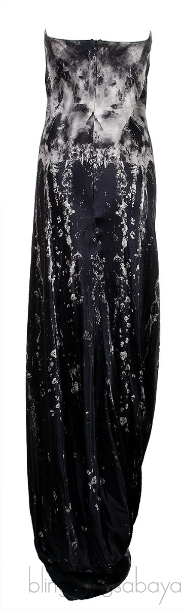 Tube Water Print Maxi Dress