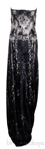Tube Water Print Maxi Dress