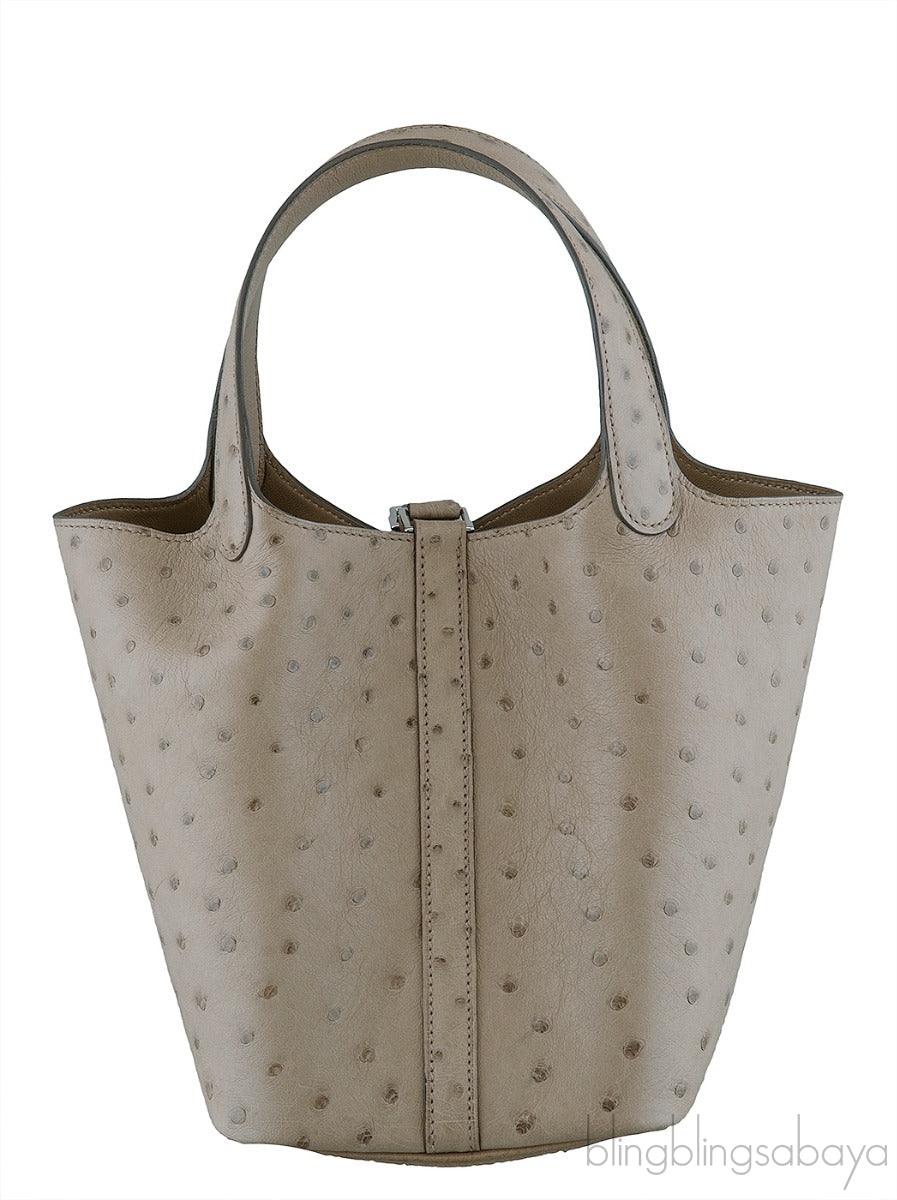 Picotin Lock 18 Grey Ostrich