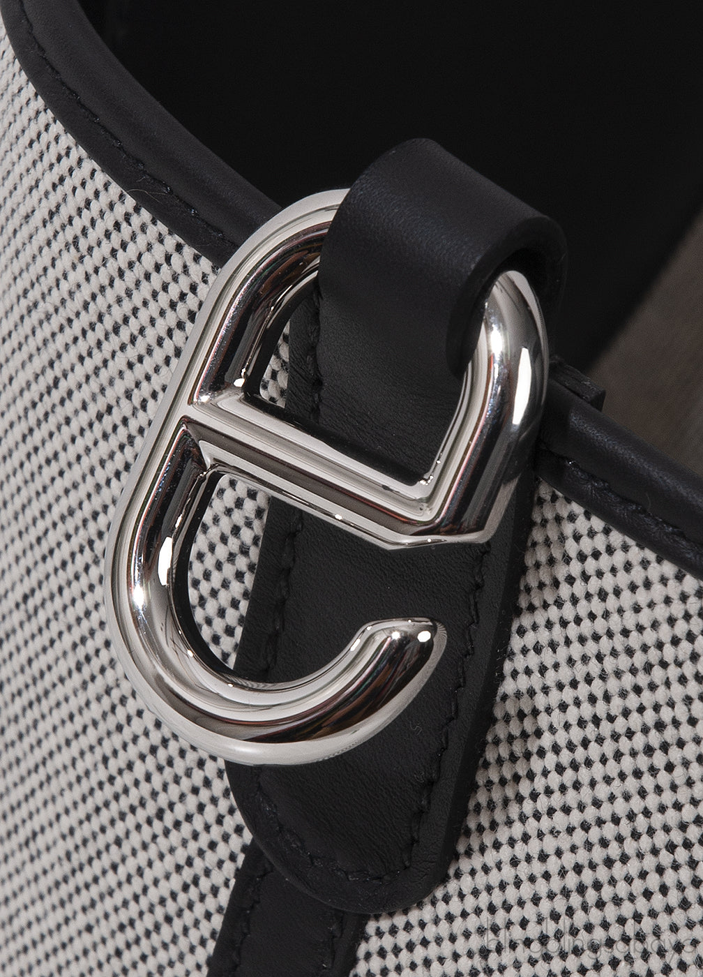 In-the-Loop 18 Ecru/Black Canvas & Black Swift Leather PHW