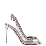 Aquazzura PVC Crystal Slingback Heels