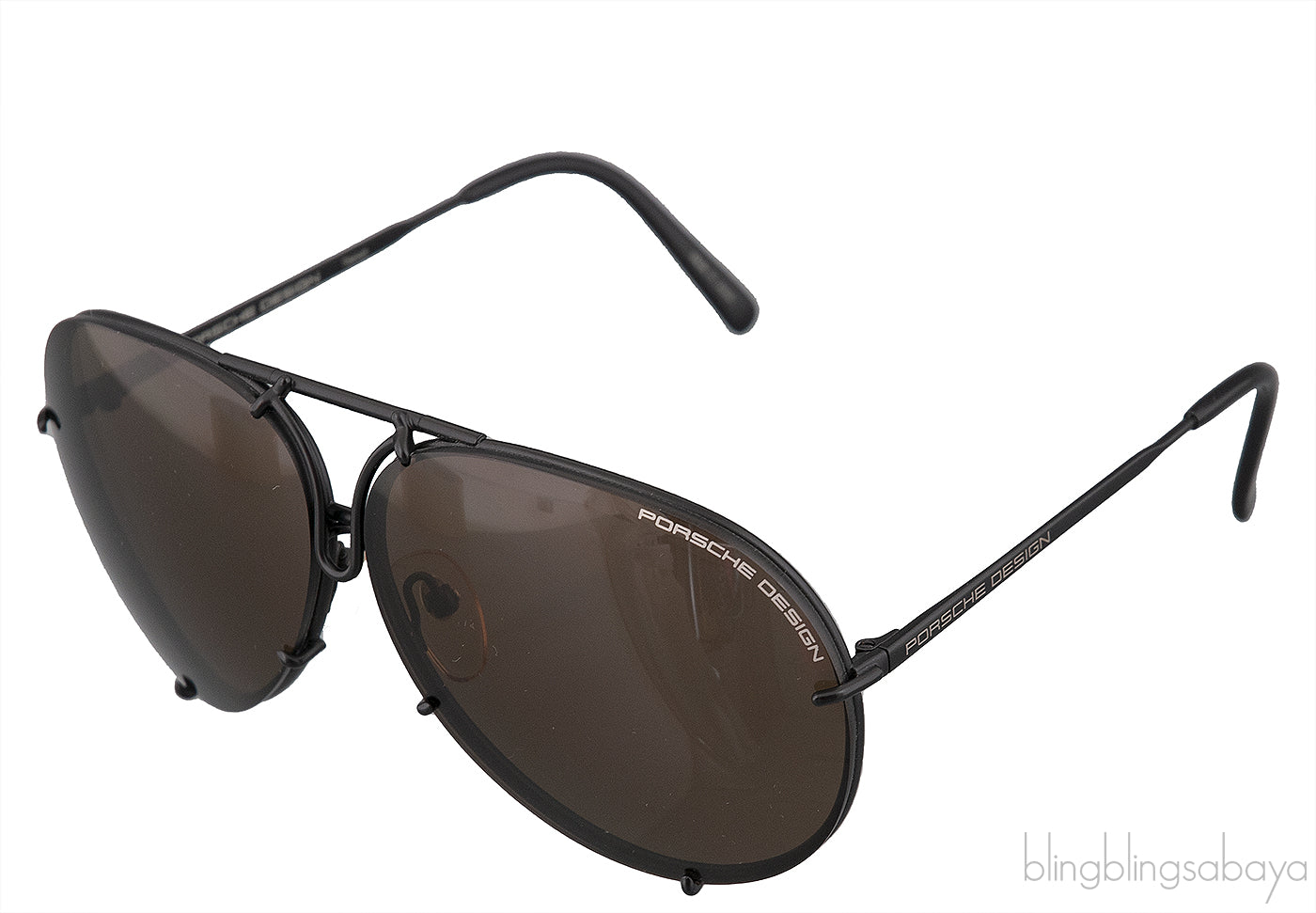 P8478 Aviator Black Sunglasses