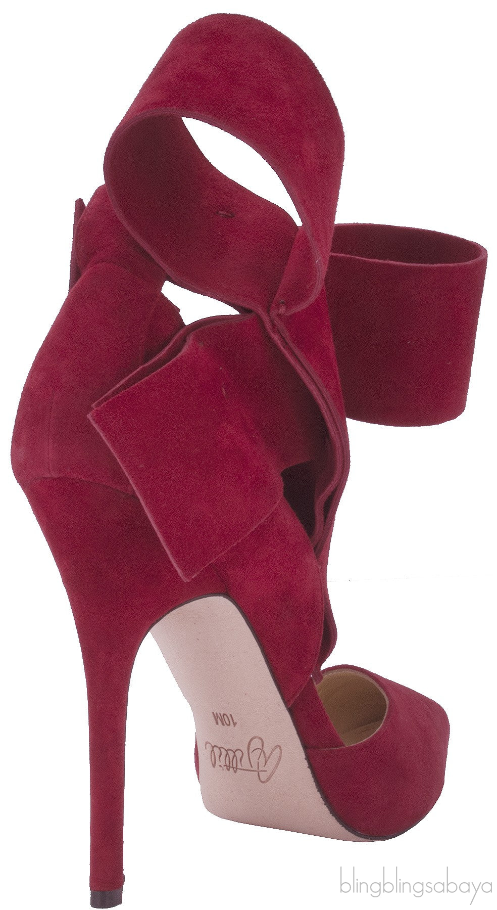 Red Bow Suede Pump
