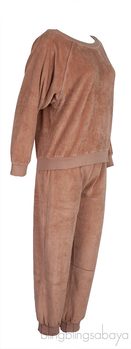 Brown Raglan Sweatshirt & Track Pants