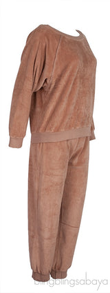 Brown Raglan Sweatshirt & Track Pants