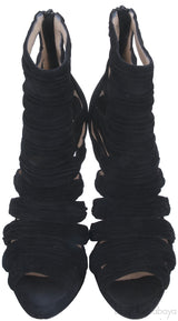 Black Suede Cut-out Leather Pump