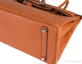 Birkin 30 Tangerine Ostrich PHW