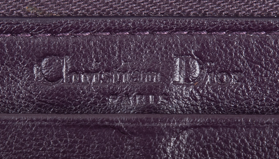 Dior Plum Cannage Patent Continental Wallet