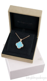 Turquoise Alhambra Secret Pendant Watch