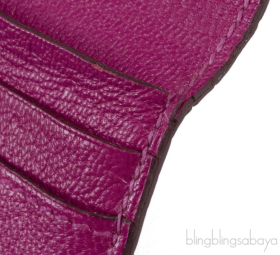 Hermes Bearn Rose Tyrien Crocodile Wallet