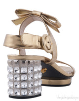 Crystal Heel Ankle Strap Sandals