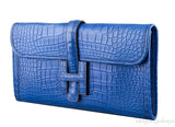 Jige Elan Blue Electric Crocodile Clutch