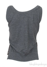 Grey Monogram Print Scarf Detail Wool Vest