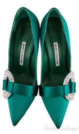 Tartonacri Emerald Satin Heels