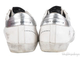 Golden goose White Distressed Printed Leather & Suede Sneakers
