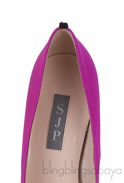 Pink Satin Crystal Embellished Heels