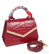Leia Red Croc Print Mini Bag