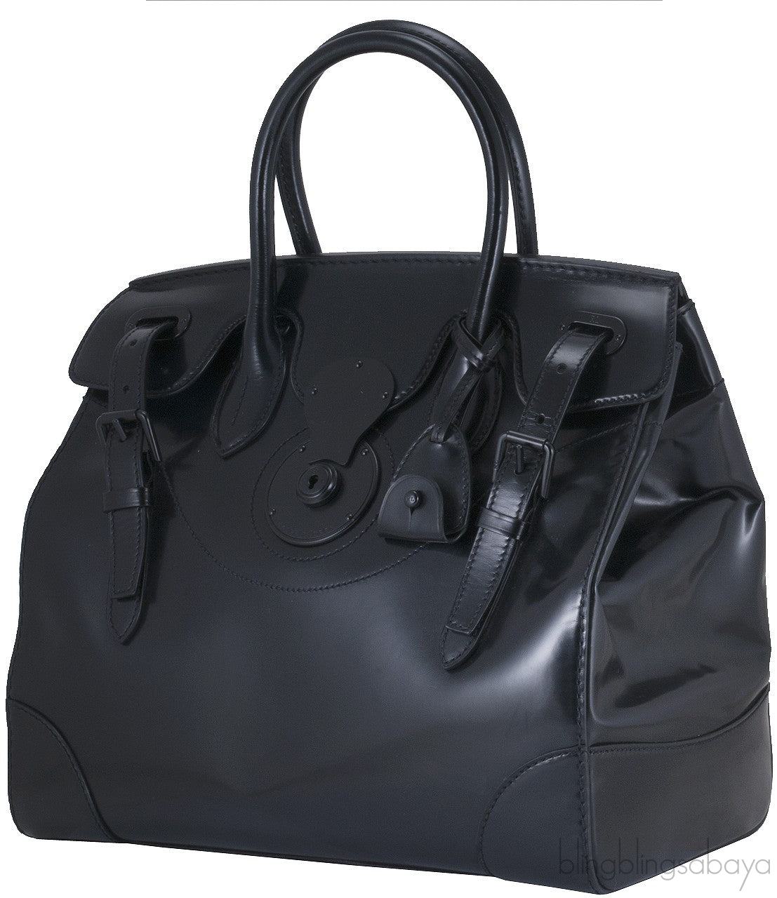 So Black Patent Soft Ricky Bag