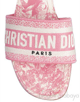 Dway Pink Embroidered Heeled Slide