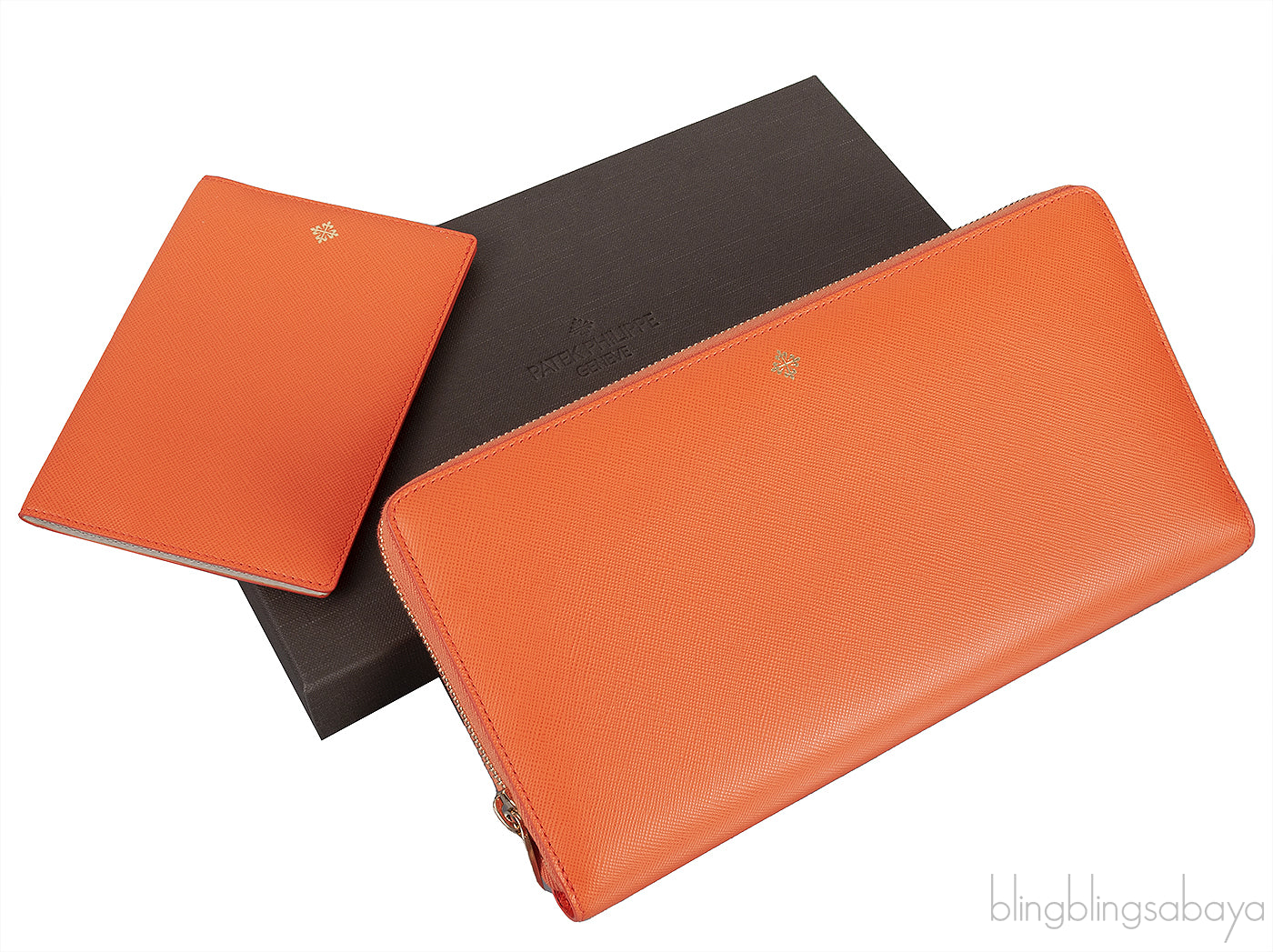 Orange Long Clutch Wallet  w/ Passport Holder