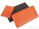 Orange Long Clutch Wallet  w/ Passport Holder